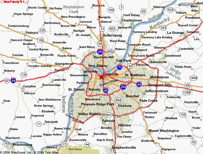 Louisville, KY City Map